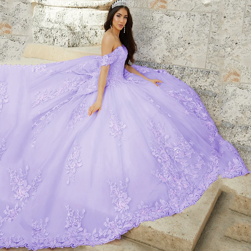 Lorencia Pink Appliques Ball Gowns Quinceanera Dresses 2023 Beaded Vestidos De 15 Años Quinceañeras Prom فساتين Women YQD9