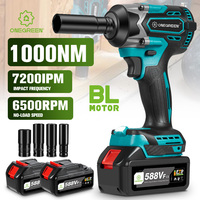 1000N.M Brushless Electric Impact Wrench 1/2 inch 5 Gear Cordless Electric Wrench Screwdriver Socket Power Tools for 18V Battery