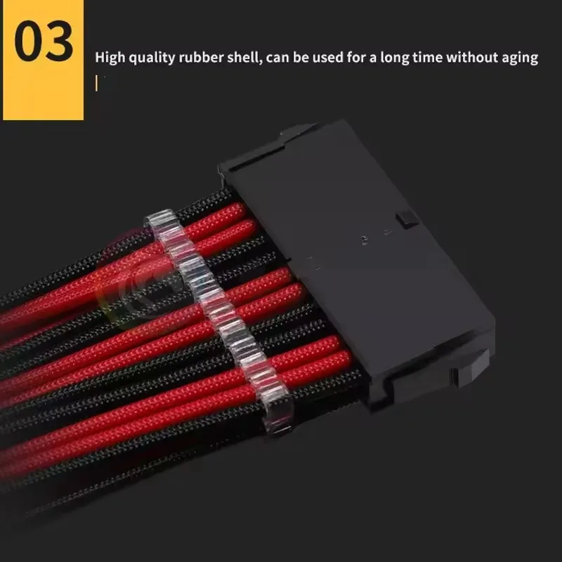 배 로우 PC 전원 연장 코드 케이블 ATX 24Pin GPU 6+2pin CPU 4+4pin 18AWG 와이어 컴퓨터 커넥터