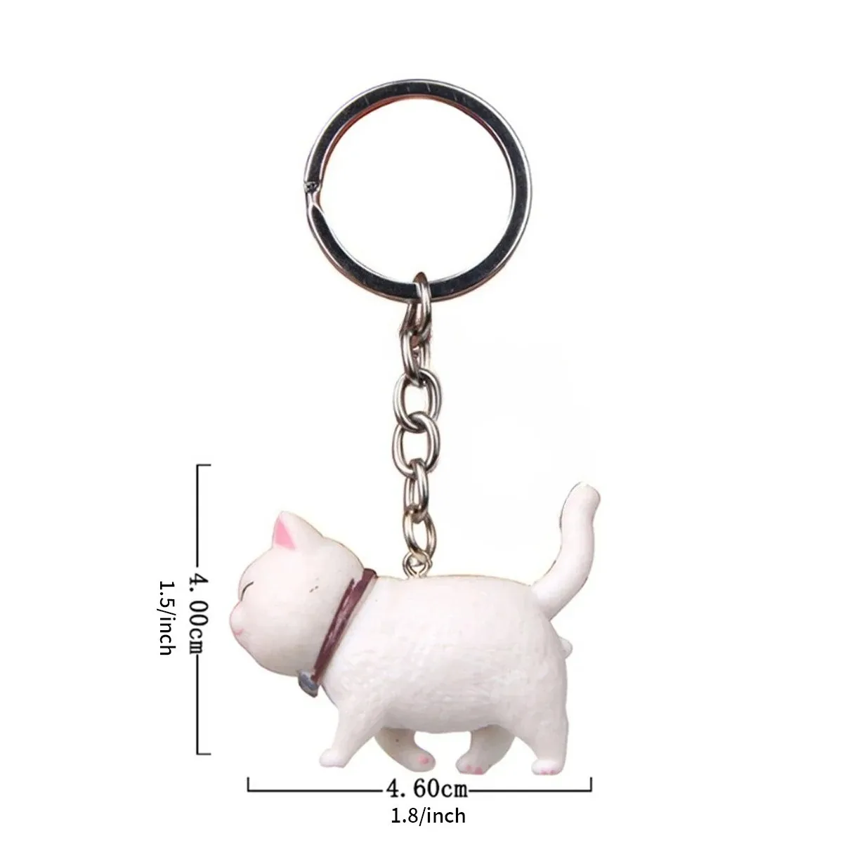 Cute Cartoon Japanese Cat Keyring Round Rolling Simple Cat Cat Pendant for Women Car Keyring Purse Bag Accessories Gifts