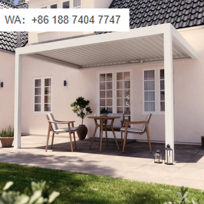 

New Design Sustainable Bioclimatic Aluminum Motorized Garden Pavilion with 100% Waterproof Louver Roof Pergola for Balcony