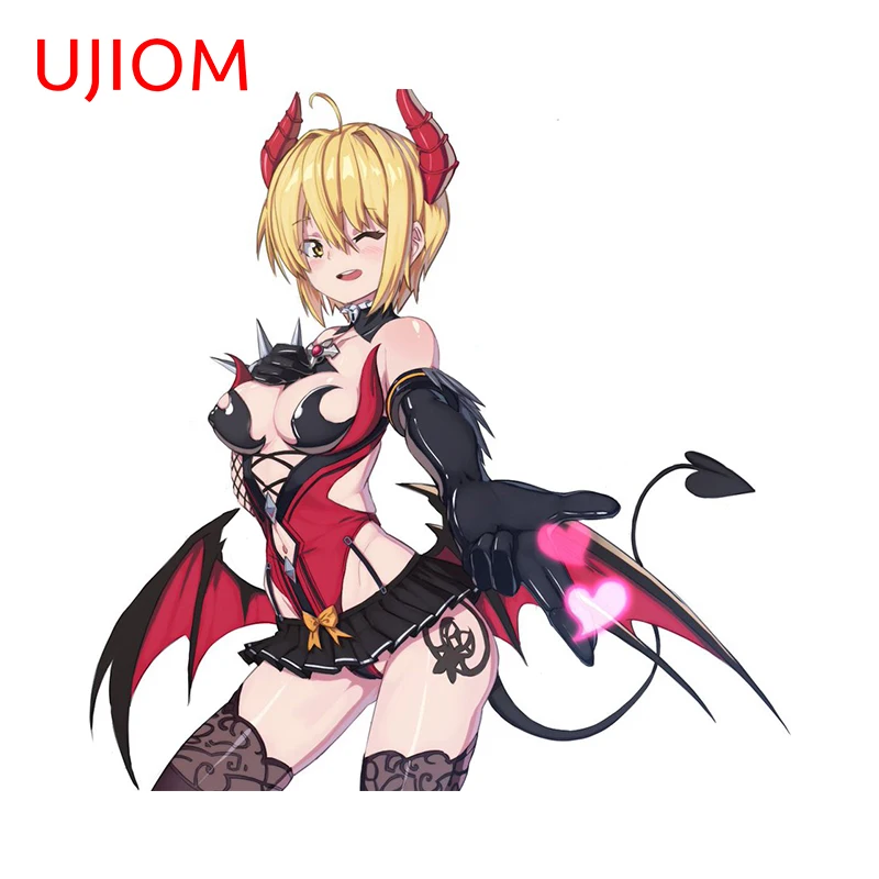 UJIOM Alluring Devil Girl Wall Sticker Sexy Fashion Artistical Attractive Sitting Posture Graffiti Decal Wallpaper For Kids
