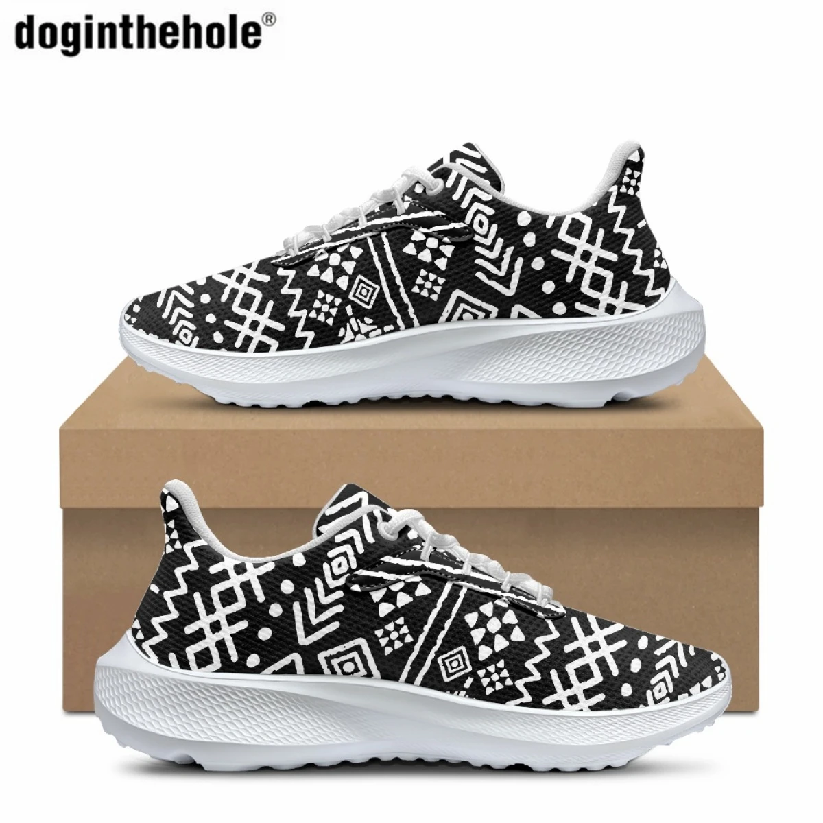 

Doginthehole Ancient Tribal Totem Print Design Women Casual Shoes Outdoor Sneakers for Ladies Comfortable Wearable Running Shoes