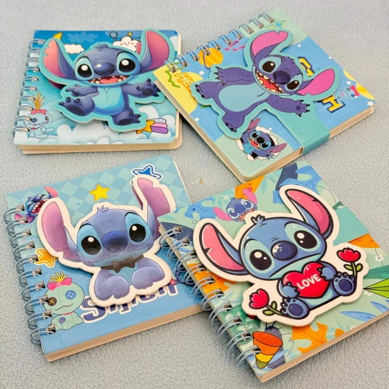 4/12 pezzi Cartoon Disney Stitch Coil Memo Pad Carino portatile Note Book Diario Planner Regalo di cancelleria Materiale scolastico