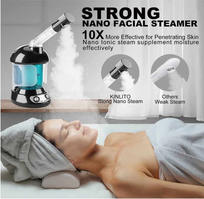 Steamer facial, vaporizador facial Ozone Steamer com Expansível 360 ° Braço Rotativo Um Umidificador. Elimine os poros entupidos, Elimine os poros entupidos Blackhead