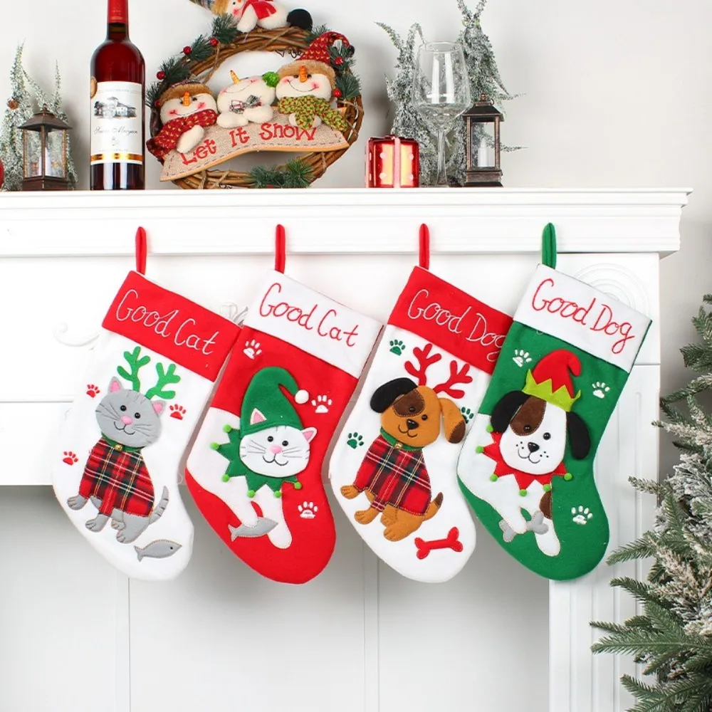 New Large Size 3D Christmas Socks Fireplace Home Christmas Stockings Christmas Decor Party Favors Xmas Tree Ornaments