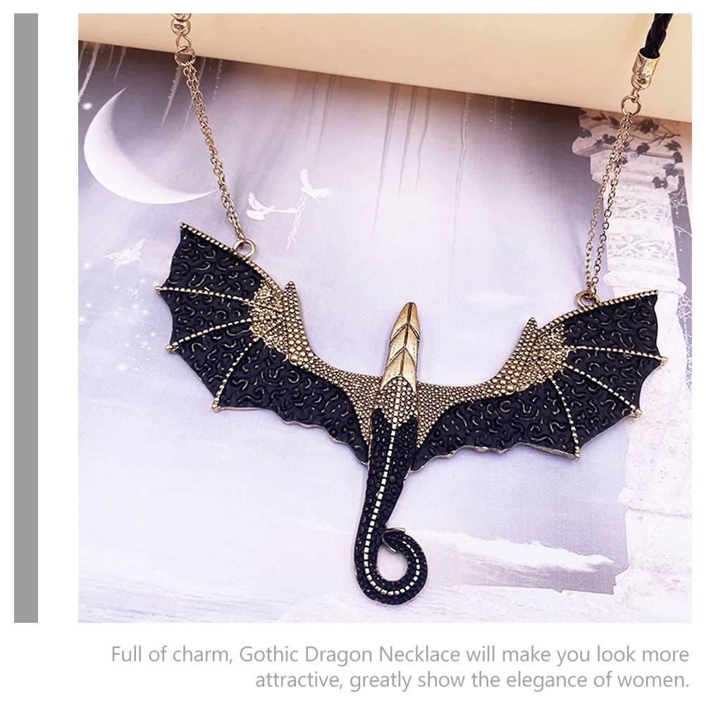 

Dragon Necklace Gothic Pendant Men Chain Vintage Wedding Pendants Alloy Necklaces for Women