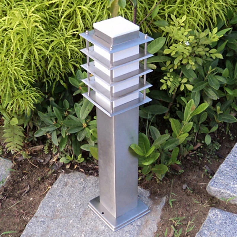 110V 220V 12V 24V landscape lawn sward garden stainless outdoor Garden lawn square pillar post light bollard lamp