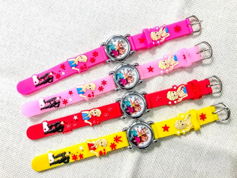 Disney Frozen Cartoon Watches for Children, Pulseira de borracha macia, Relógio de quartzo para crianças, Relógio de menino e menina, Melhores presentes