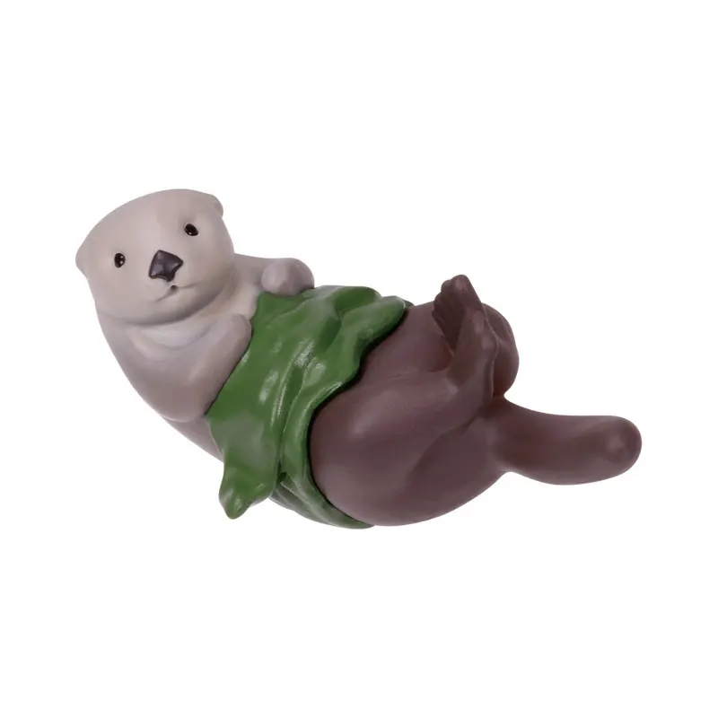 Autêntico tarlin ovo brinquedo epóxi sentado castor lontra estatueta bonito mini animal boneca brinquedos colecionáveis e hobbies figuras de ação
