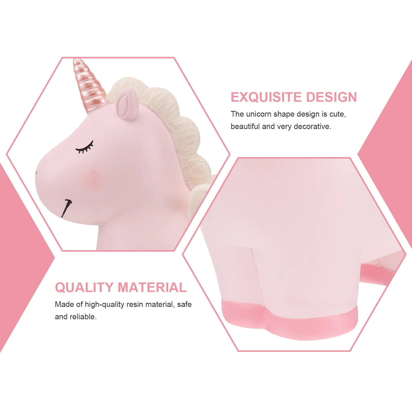 

Unicorn Tabletop Decoration Resin Saving Pot for Girls Clear Contour Space Saving Stylish Coin Bank Birthday Present