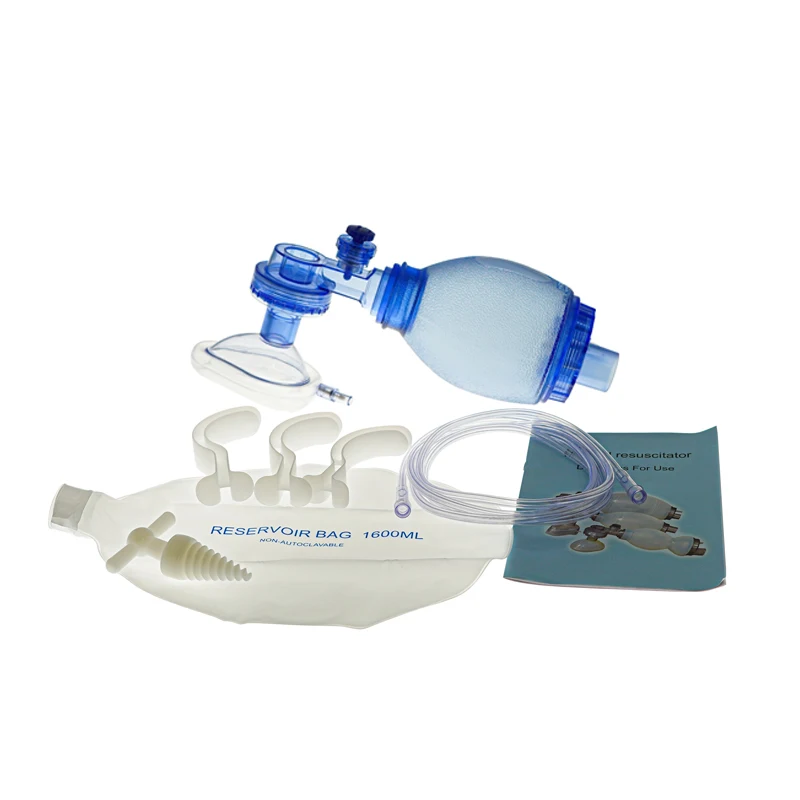 Tierarzt 3 Sizes PVC Manual Resuscitator Wtih Reservoir Bag Oxygen Tube First Aid Kit Simple Breathing Emergency Tools