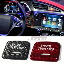 For Chevrolet Camaro 2016 2017 2018 2019 2020 2021 Real Carbon Fiber Car Engine Start Stop Button Cover Sticker Accessories