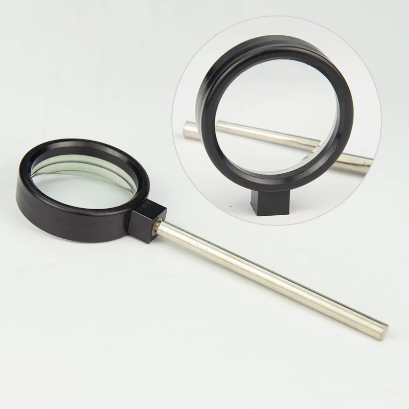 40mm Glass Double Concave Lens Focal Length -100mm Handle Biconcave Optical-Physics Experiment Lenses Postable Minifier Lentes
