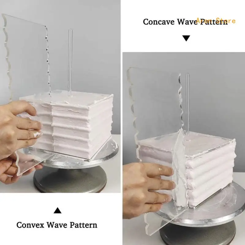 11 Pieces Acrylic Round/Square Cake Disk Set Circle Base Boards with Center Hole Pillar Comb Scrapers Dowel Rod Butter Cake H3CF