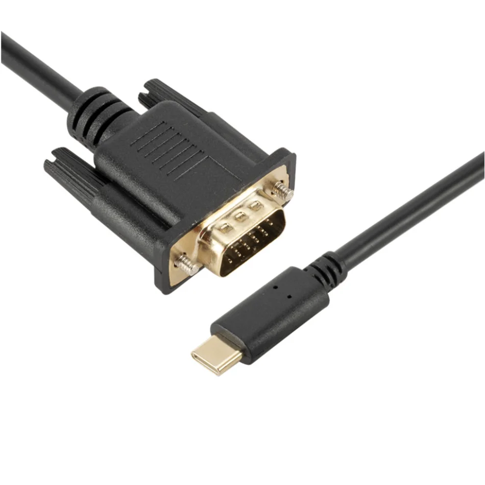 USB C TYPE-C na kabel VGA 1080P typ C na konwerter VGA kabel Adapter do laptopa UHD zewnętrzny rzutnik 1.8m HD