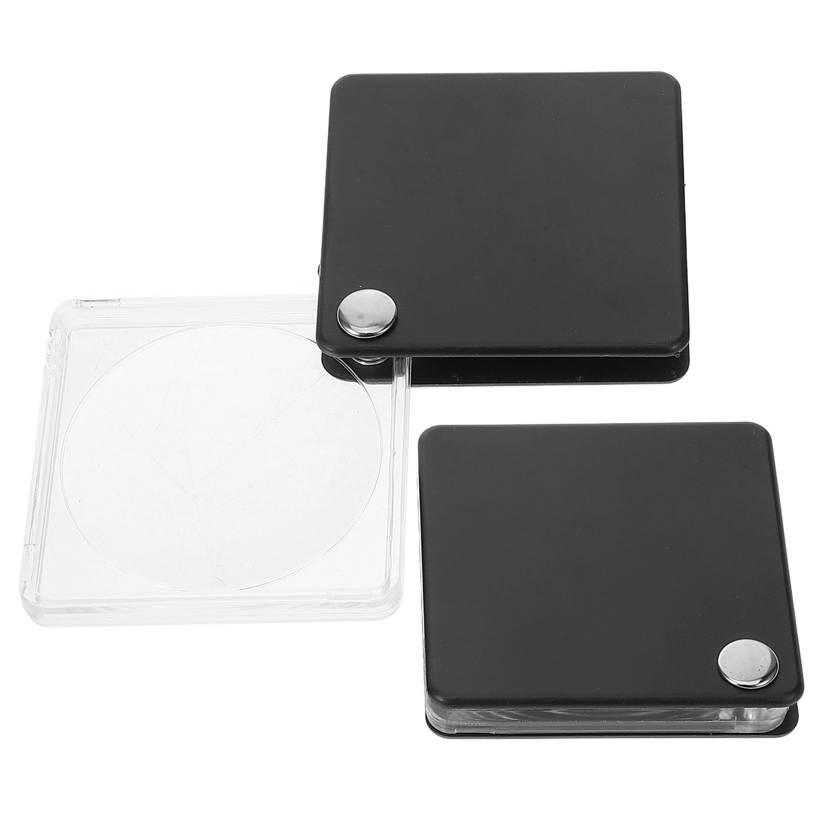 2Pcs Square Handheld Foldable High Definition Small Pocket Acrylic Tool Pocket Magnifier for Repair Metal Work