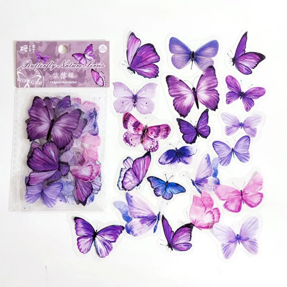 Colorful DIY Material Album Handbook Stationery Sticker Butterfly Decorative Sticker Journal Stickers Scrapbooking Stickers