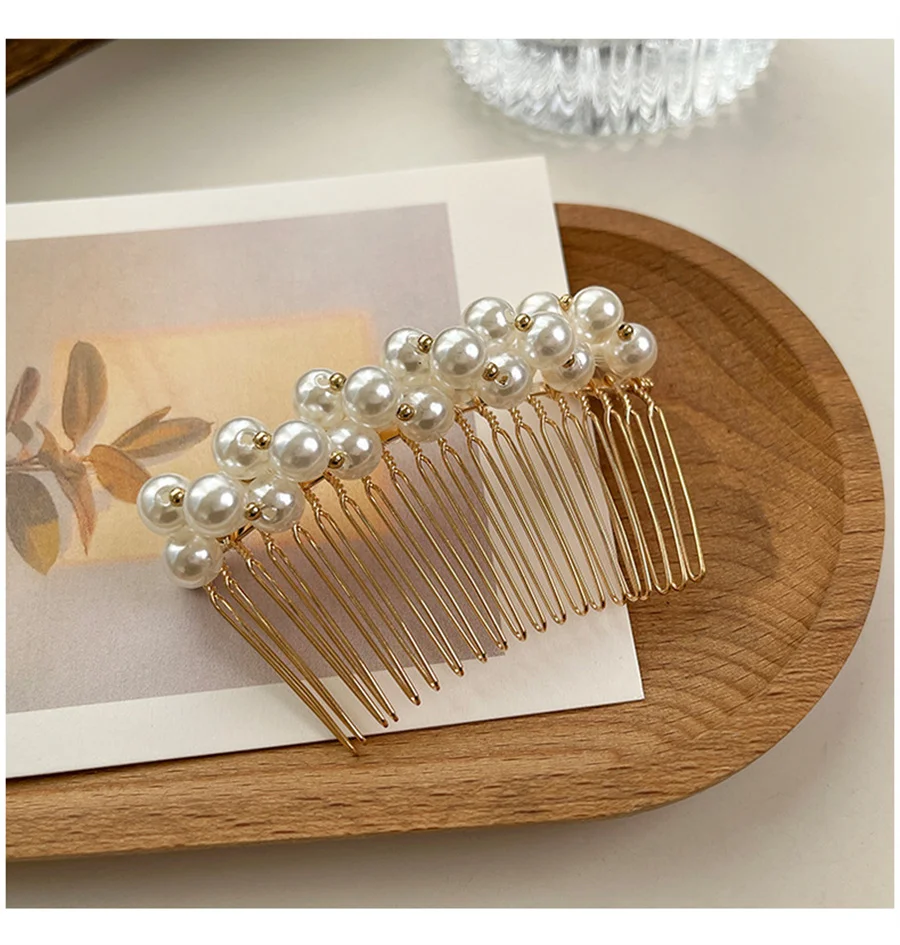 New pearl temperament hair comb for women with bangs and broken hair, hair comb plug-in hair comb, bridal hair accessories