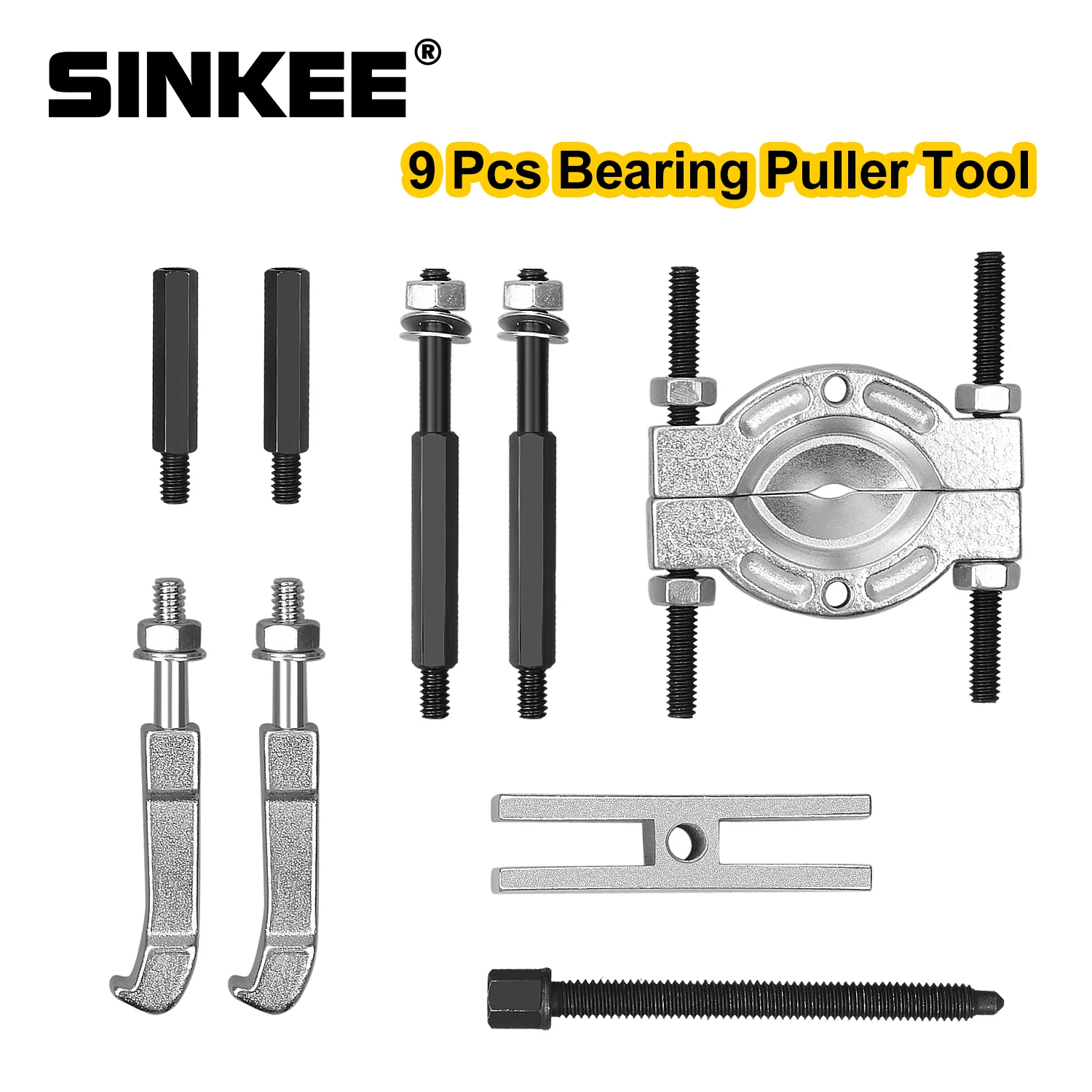 9Pcs Separator Combination Set Bearing Splitter Mechanical Double Disc Puller Chuck Gearbox Outer Bearing Remover Tool