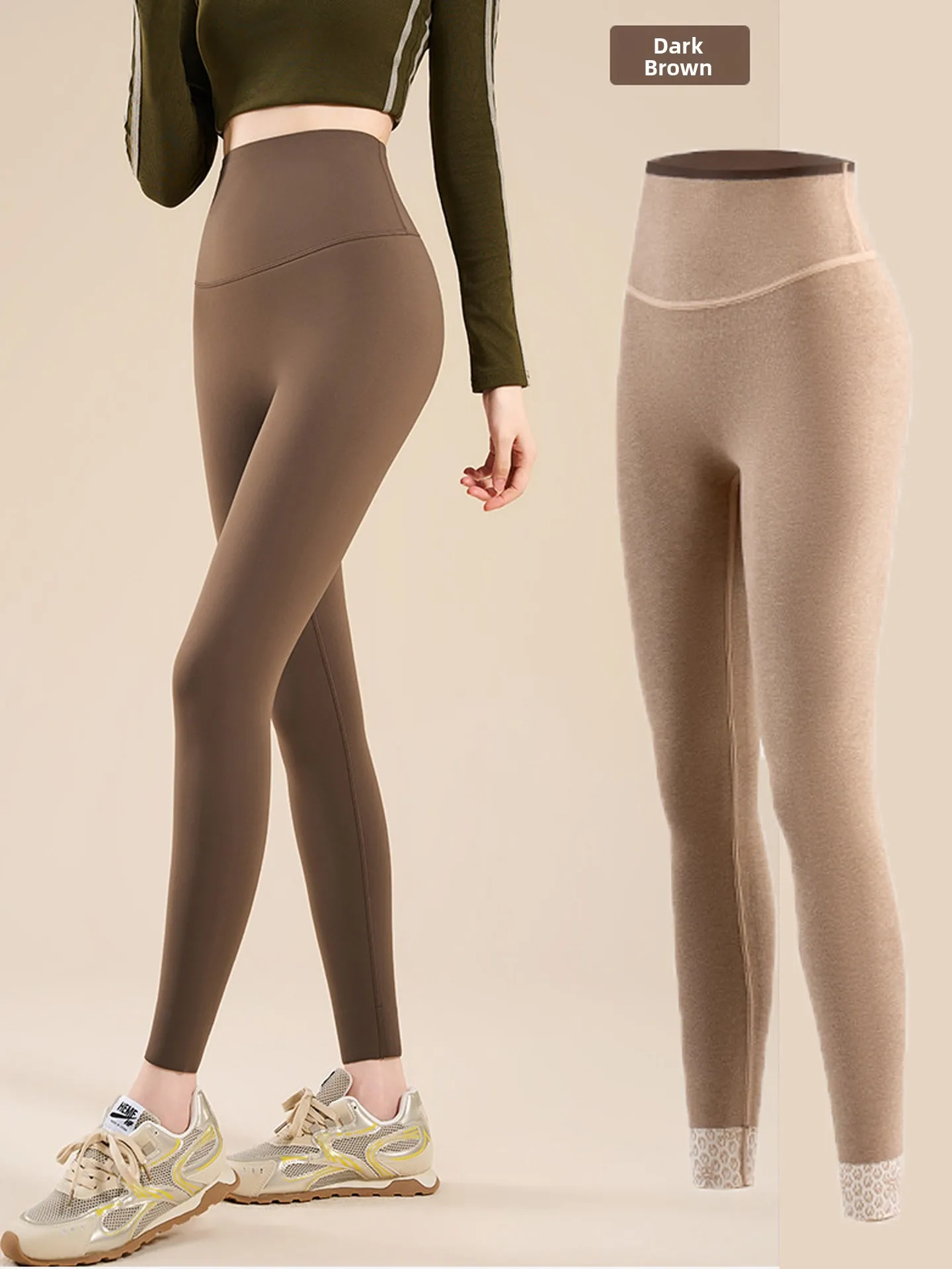 

Брюки для йоги Thiened Fce с высокой талией, женские осенне-зимние новые брюки из овчины, теплые брюки с контролем живота и подтяжкой ягодиц