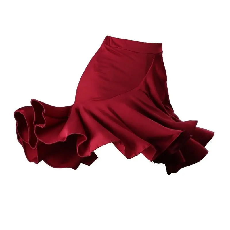 New Latin Dance Women\'s Adult Half Skirt New Large Waist Square Dance Belly Dance Half Skirt  women clothing