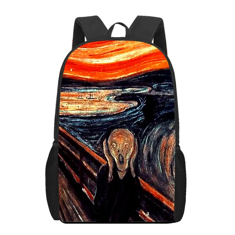 

Van Gogh Art Oil Painting Printed Backpack Boys Girls Book Bag Kids Casual Shoulder Bags Teenager Storage Backpacks Laptop Bags