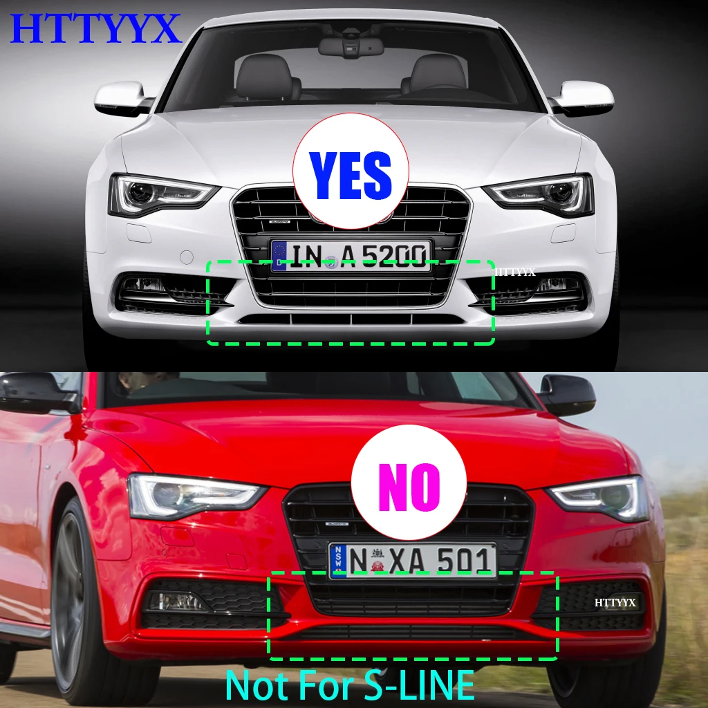 HTTYYX Front Bumper Splitter Lip Diffuser Body Kit Spoiler Guard Fit For Audi A5 B8.5 QUATTRO 2012-2016 (Not Fit S-LINE Models)