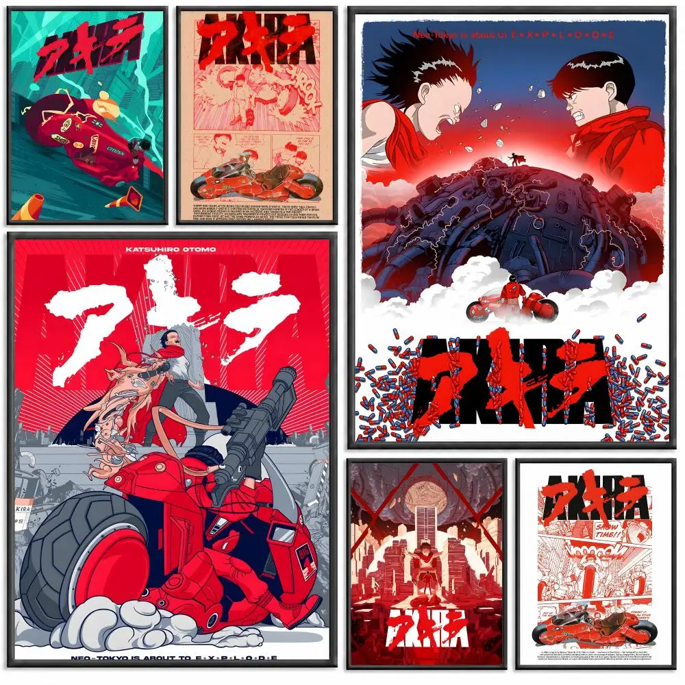 Akira Anime Poster Modern PP Paper Wall Decorative for Cafe Office Bar Home Wall Decor Gift