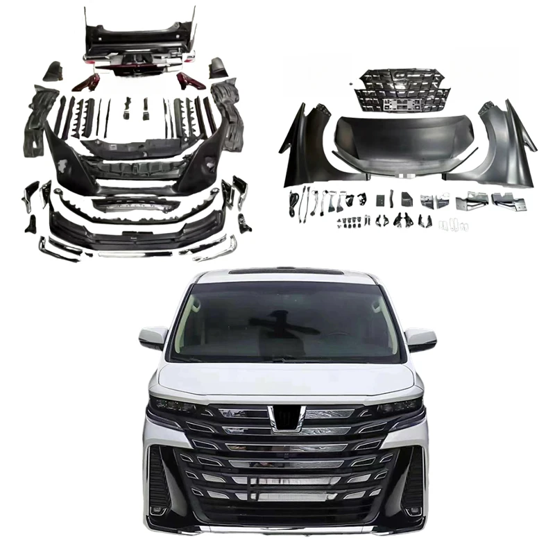 High Quality Vellfire 2015-2022 Conversion Body Kit Upgrade To Anh40 Style Exterior Bumper Modification Parts