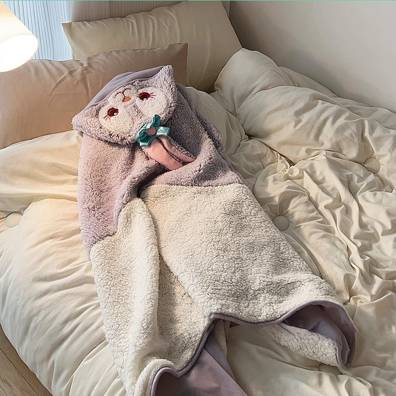 Comfortable Hooded Cloak Blanket ShellieMay LinaBell Duffy Bear StellaLou Lovely Warm Blanket With Hat Travel Office Nap Blanket