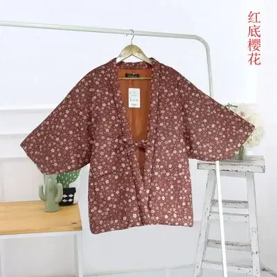 Haori الشتاء للنساء كيمونو اليابانية التقليدية مبطن الحشو القطن معطف فضفاض يوكاتا فام Hanten سترة بيجامة Japonais