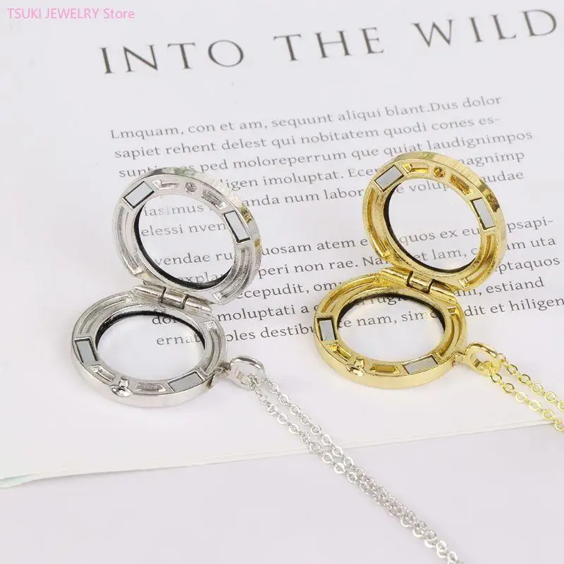 62KE Beautiful Dried Flowers Pressed Locket Pendant Round Necklace Alloy Jewelry for Spring Summer Mother's Day