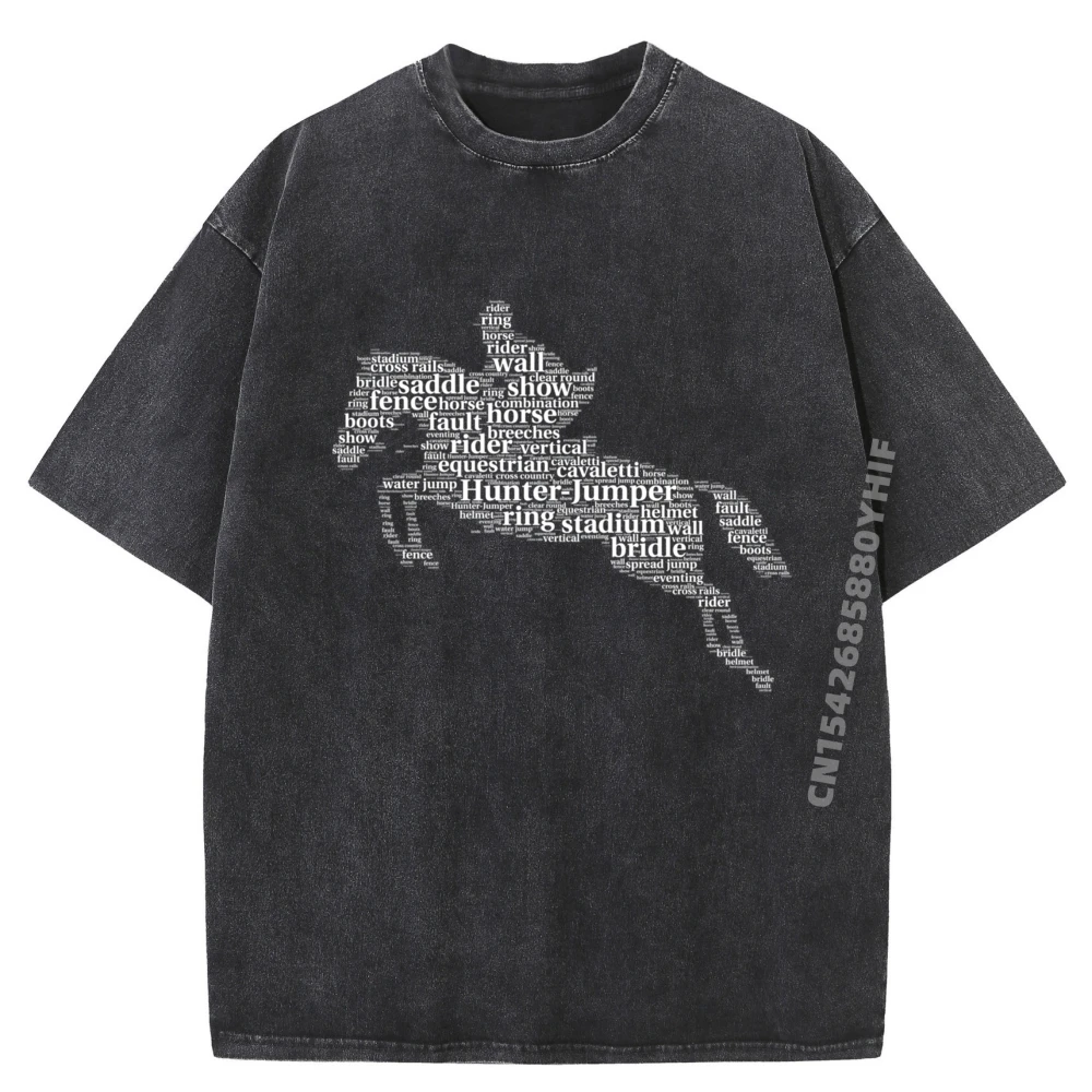 

Horse Jumping Word Cloud For Horse Lovers New T Shirt Meme Tshirt Normal Printed Tees Mens Outdoor Washed Clothes