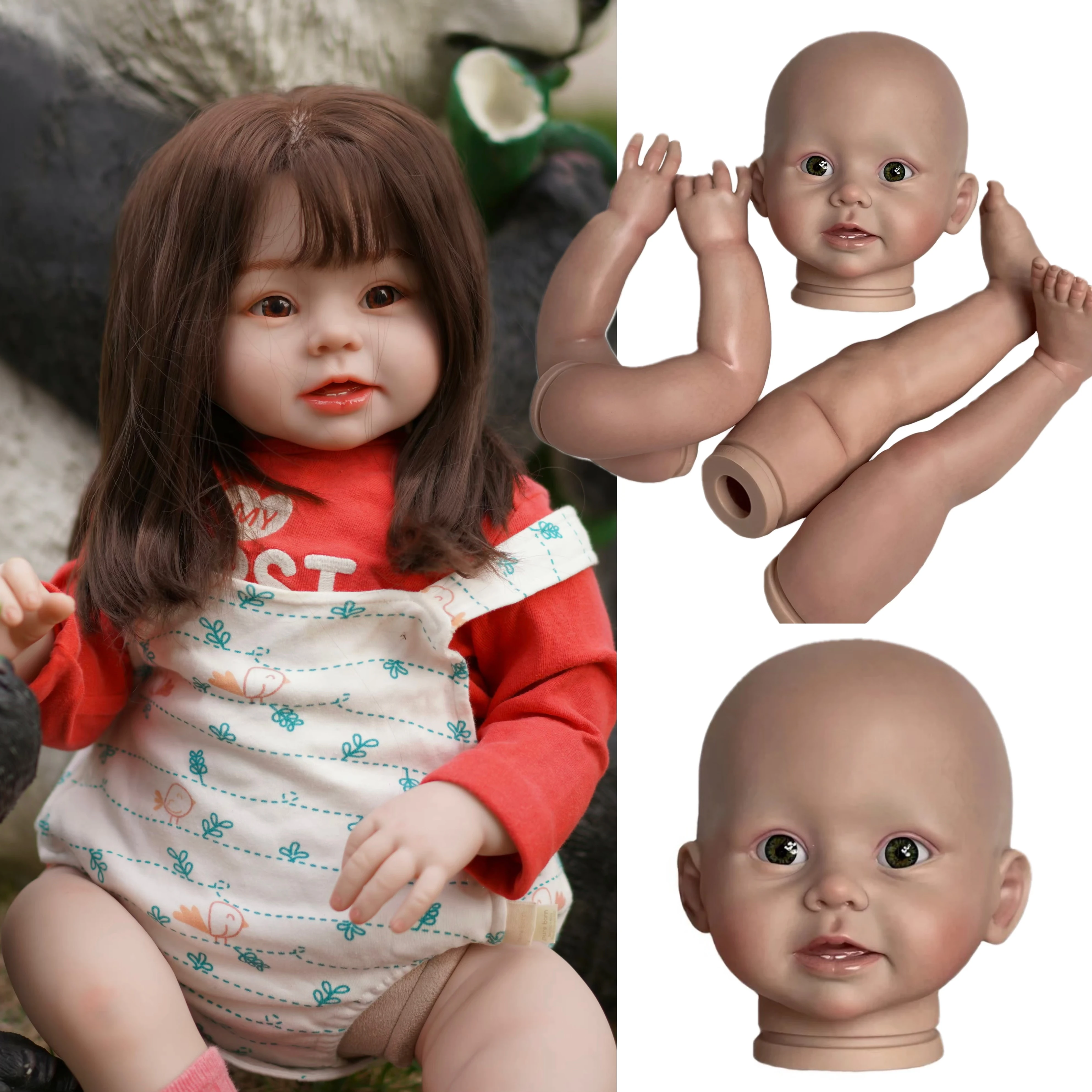 

Saskia 25-26 Inch Bonnie Bebe Newborn Doll Kits Handmade Painted Lifelike kit reborn pintar Bebe Painted Unassembly Accessories