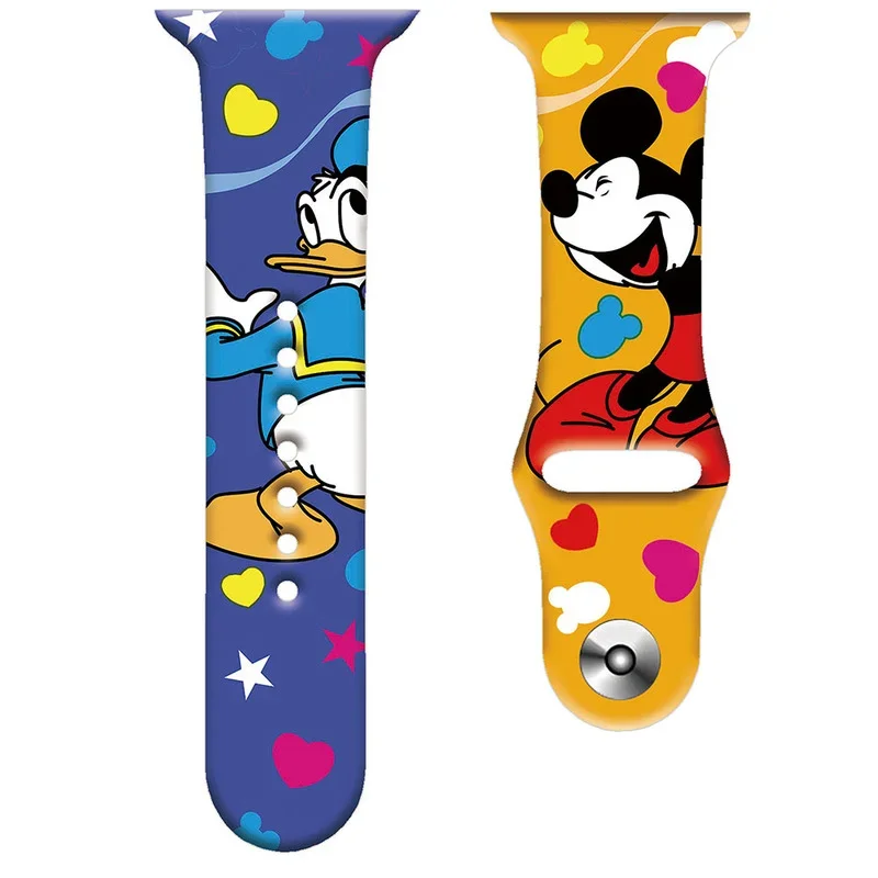 Disney Mickey Silicone Strap for Apple Watch Band 44mm 45mm 42mm 41 40 38mm Bracelet Cute Cartoon IWatch Apple Watch 7 6 5 3 SE