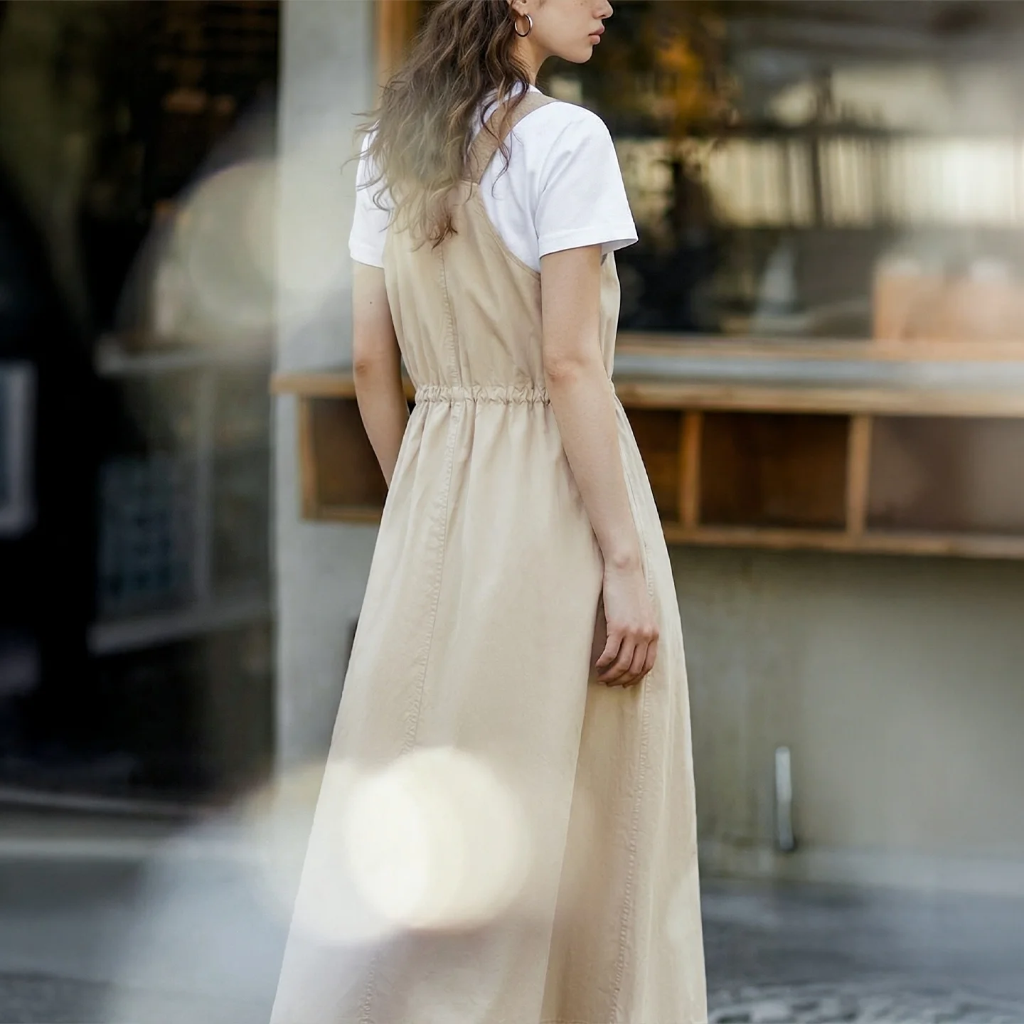 Women's Suspender Dress - A-Line Split Summer Overall Dress