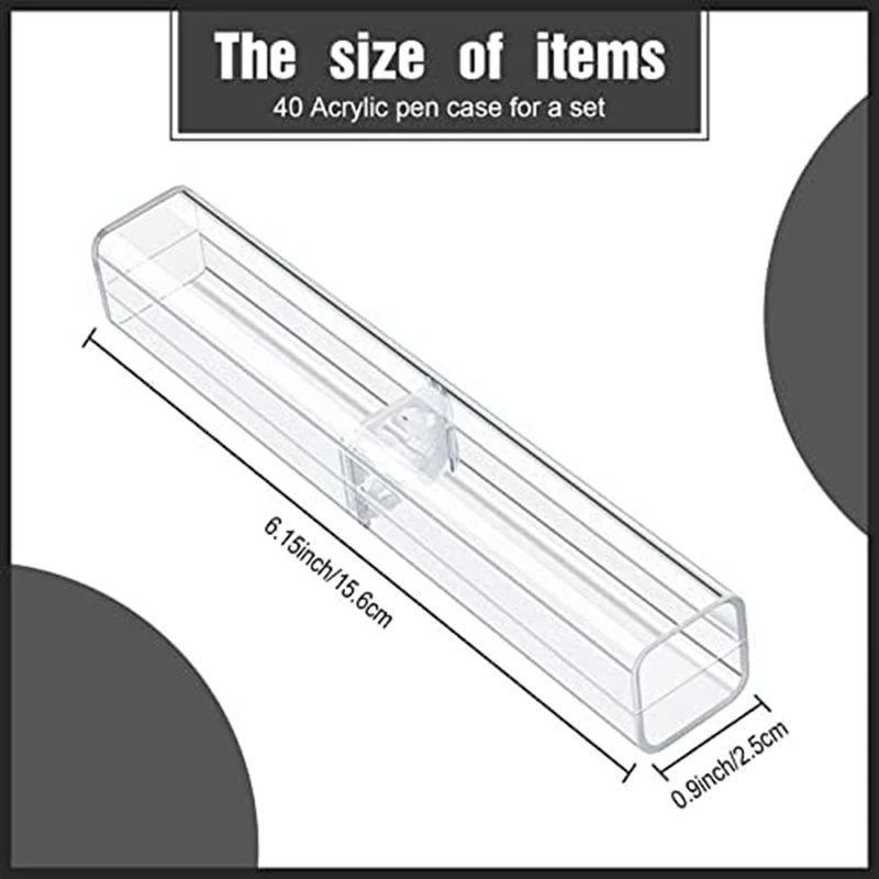 40 PCS Gift Empty Pencil Boxes Plastic Pen Storage Transparent Plastic Pencil Boxes