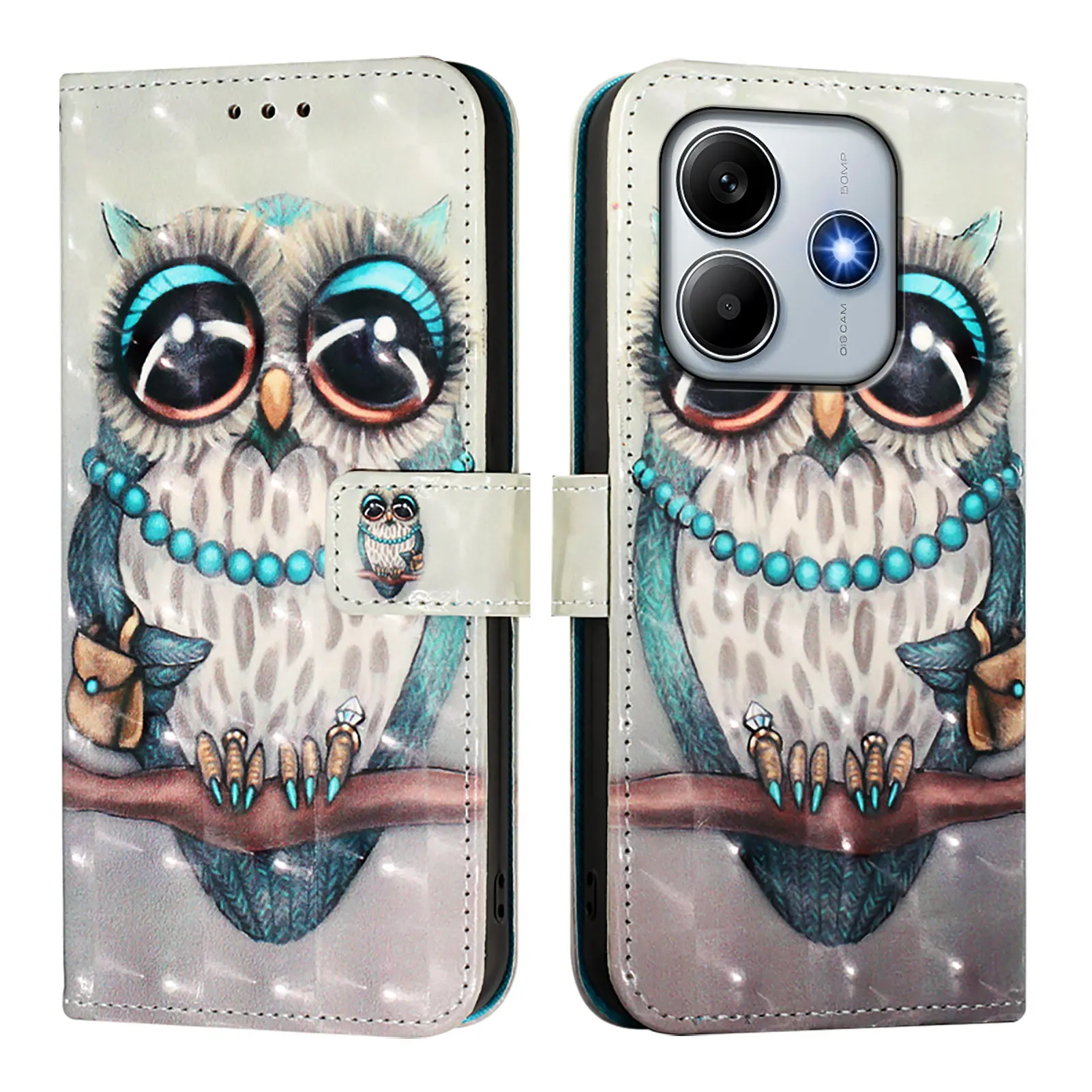 3D Flip Wallet Leat…