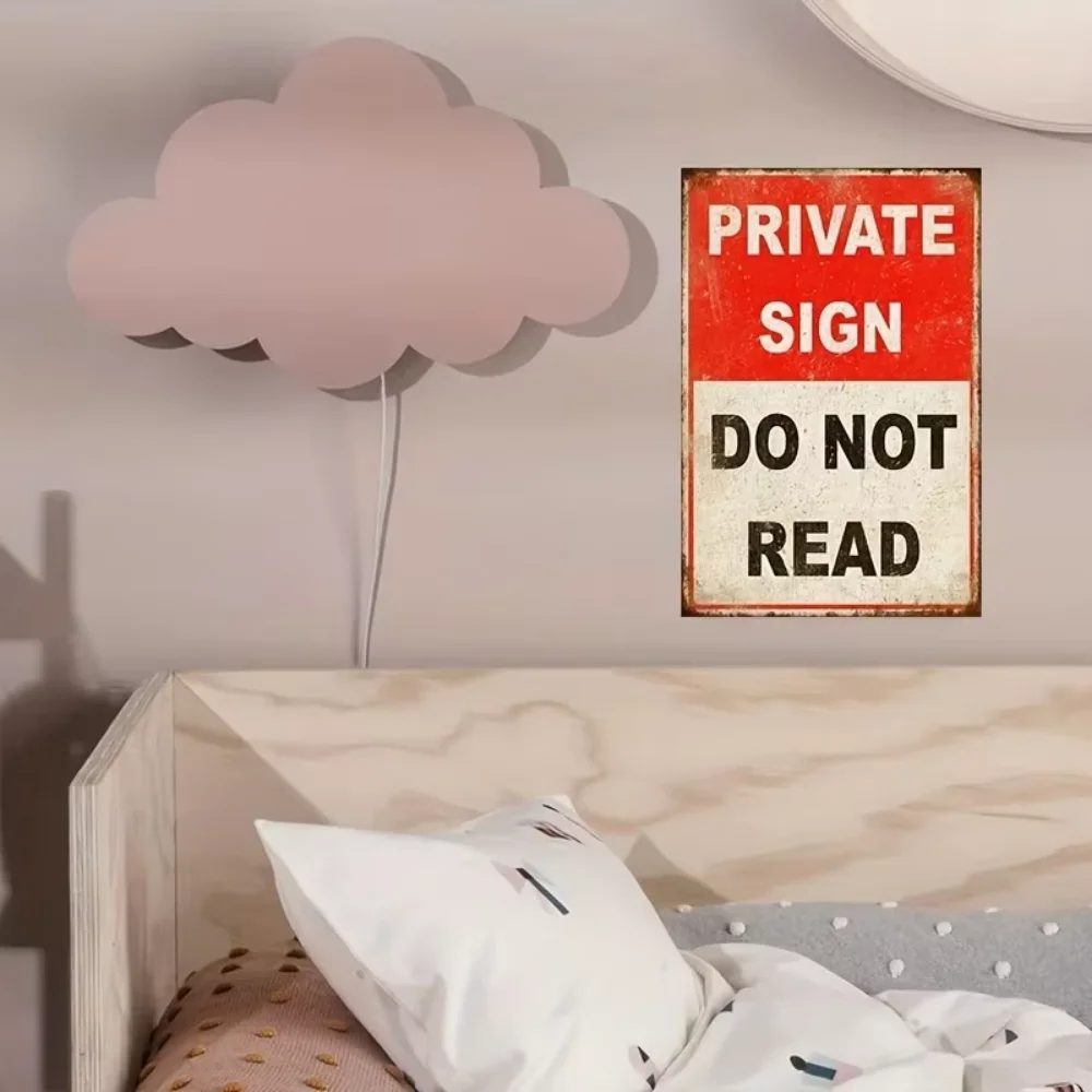 قطعة واحدة من لافتة معدنية مضحكة "لا تقرأ" خاصة مقاس 12 × 8 بوصة - ديكور فني جداري عتيق لمرآب المنزل