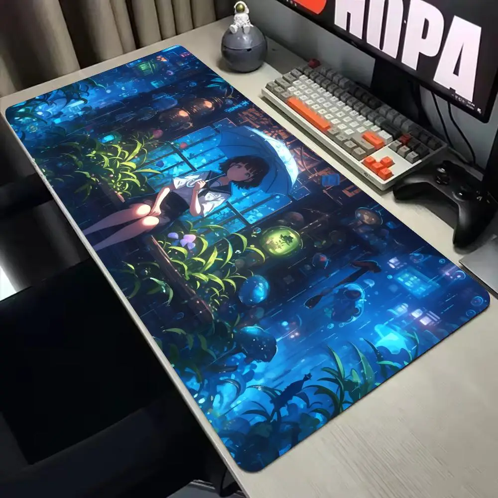 

anime city in the rain Mouse Pad Mouse pad