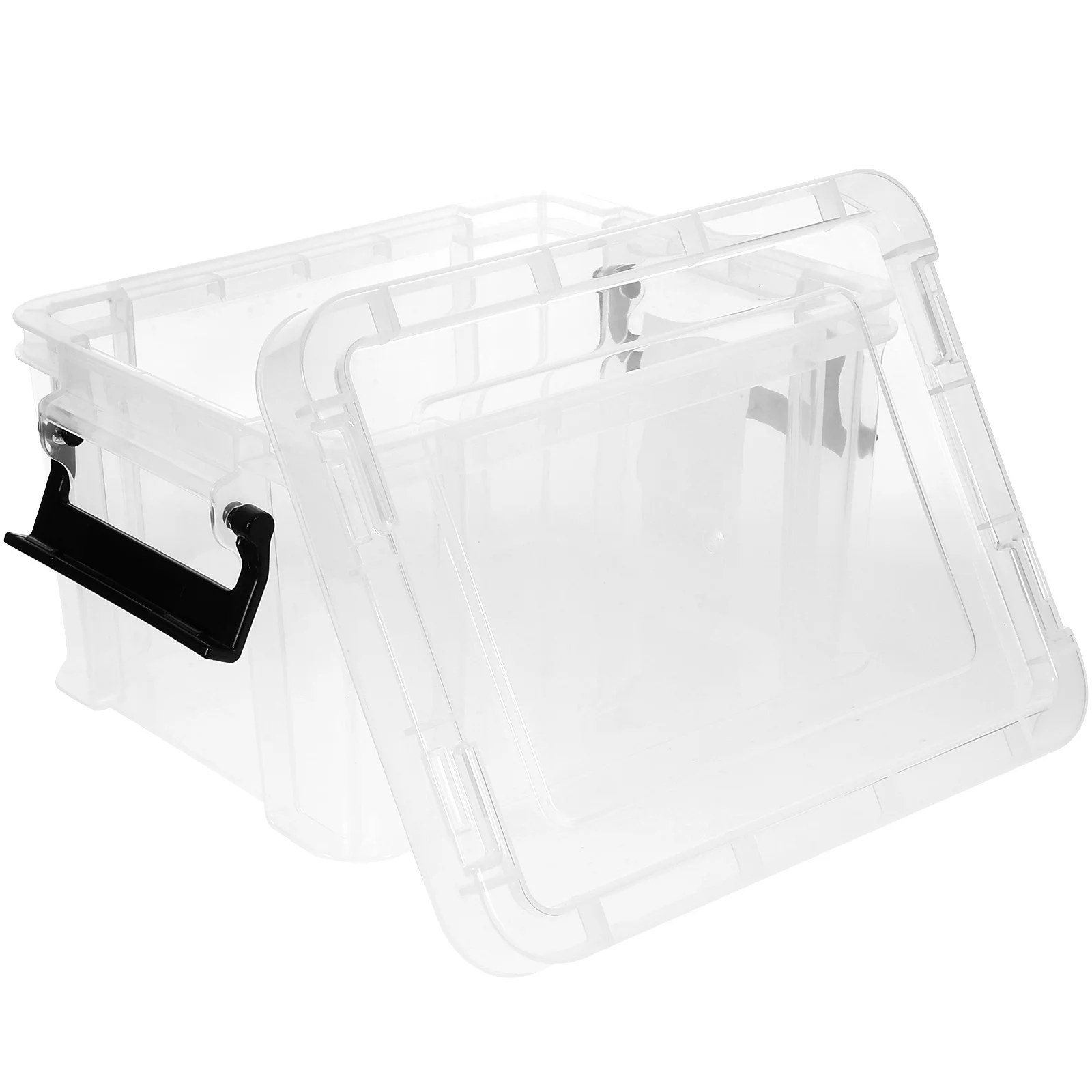 

Transparent Storage Box 21X16 4X12 5CM Plastic ganizer Lid for Home Office Bedroom Living Room Bathroom Kitchen Household