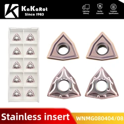 Kakarot Carbide Insert WNMG080404 MA VP15TF WNMG 080408 MS Turning Tools For Stainless Steel CNC Lathe Cutter 10pcs Blade Plate