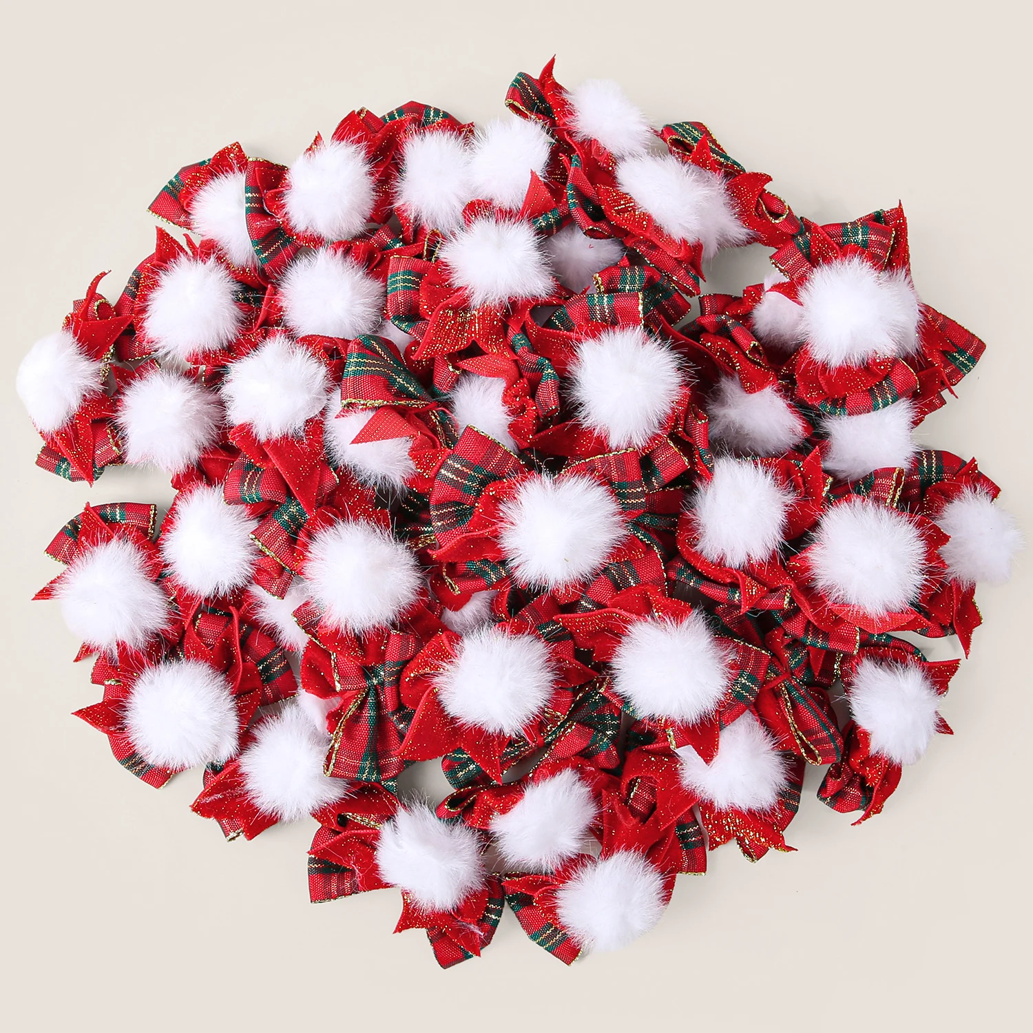 

10/20 шт., красный, зеленый, сетчатый помпон, небольшой бант, аксессуар на Рождество, сделай сам, зажим для одежды, подарочная коробка, сумка, брошь, декор, аксессуары
