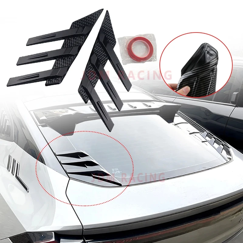 2pcs Universal Car Rear Windshield Louver Vent Spoiler Splitter Texture Sporty Exterior Decoration for Most Cars SUV Rear Window