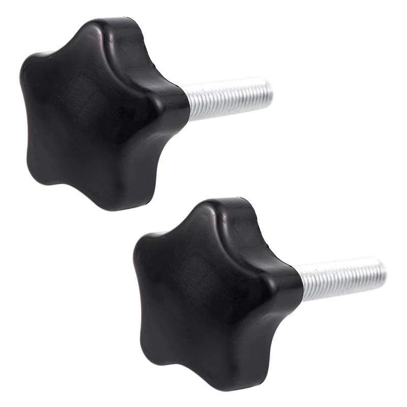 2X M8 X 40Mm Screws Star Head Wing Screw Clamp Knob Handle Black