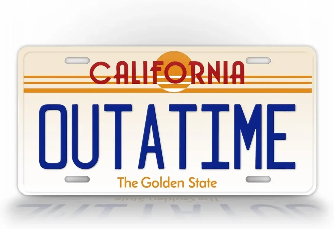 Signs And Tags Online California Outatime Replica Auto Tag Back to The Future Movie Delorean License Plate