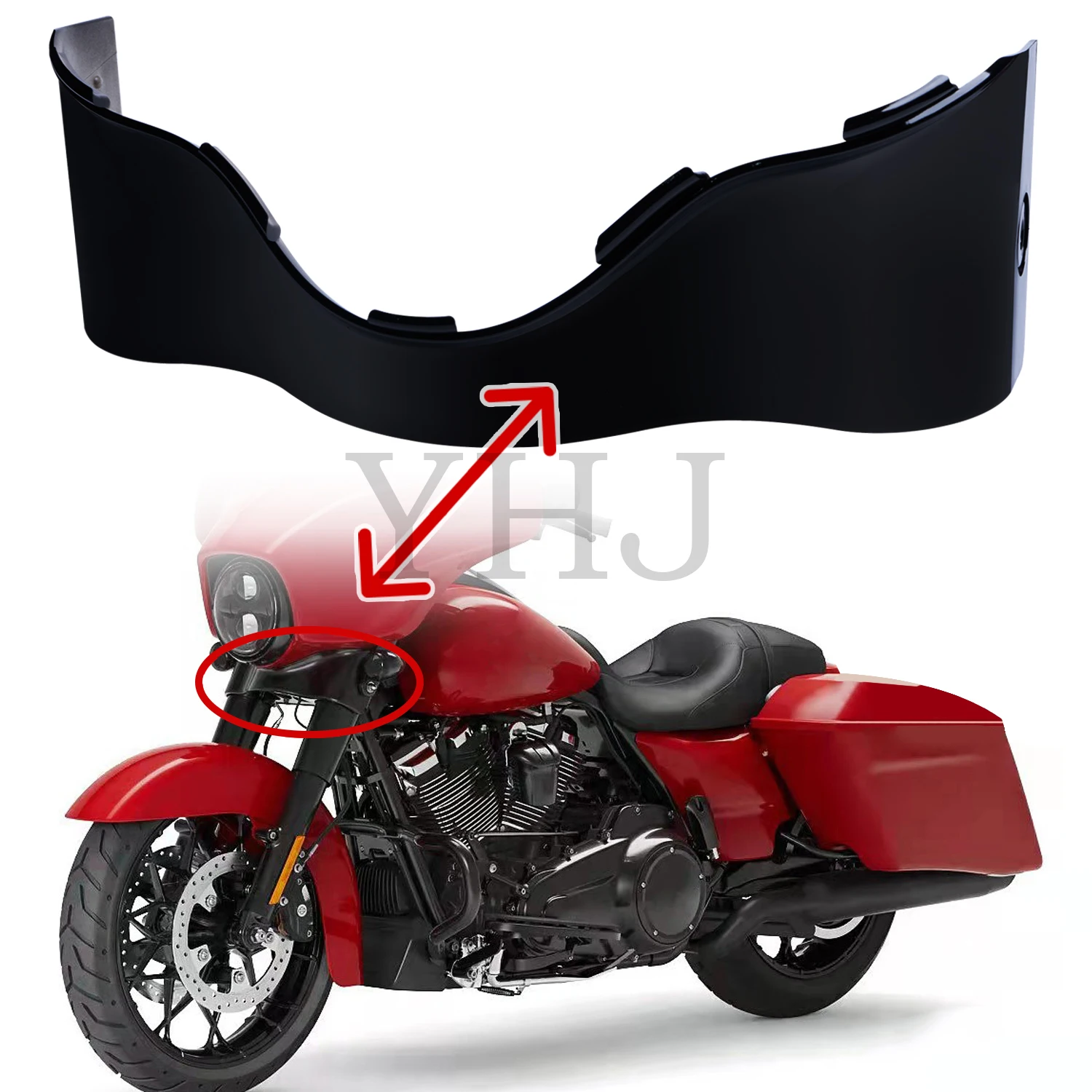 

Outer Batwing Lower Trim Skirt Fairing For Harley Touring FLHT FLHX FLHTCU Street Electra Glide Ultra Classic 14-Up Gloss Black