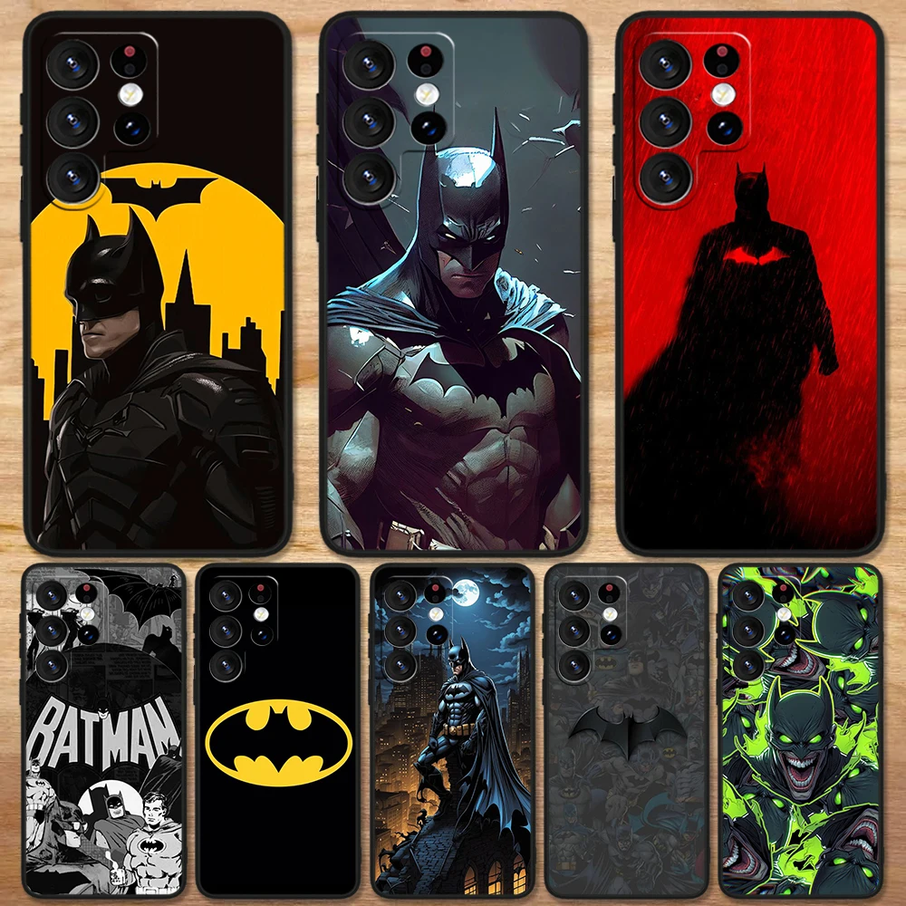 Cool B-Batman Cool Anime For Samsung Galaxy S24 S23 S22 S21 S20 FE S10e S10 S9 Ultra Plus Soft TPU Black Phone Case