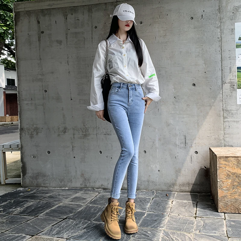 Hoge elastische taille jeans dames casual stretch skinny potloodbroek damesbroeken kleden kleding casual denim vrouwelijke leggings